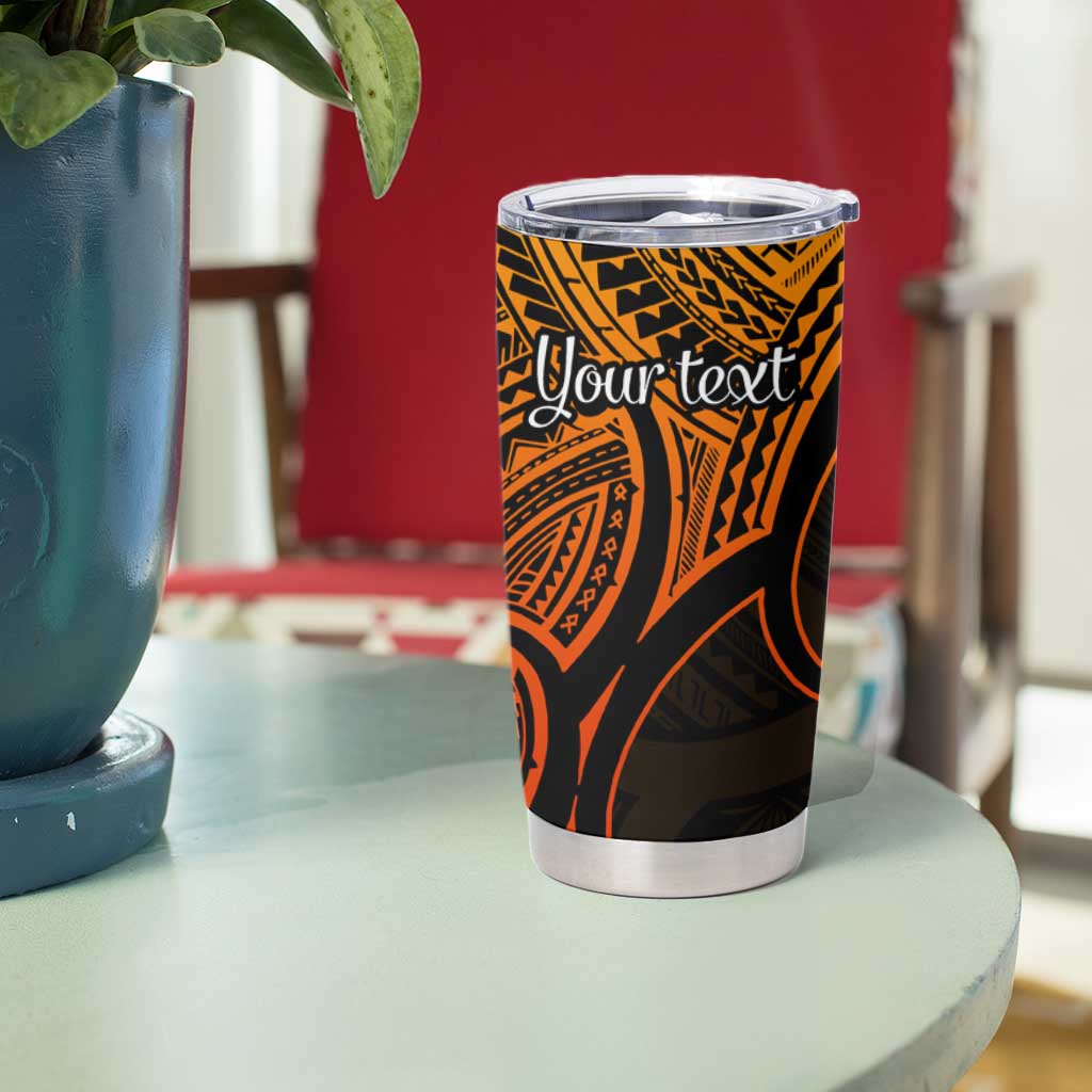 Personalised Aotearoa Papua Shell Tumbler Cup Gold Polynesian Pacific Tribal LT9 - Polynesian Pride
