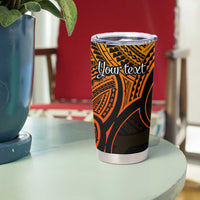 Personalised Aotearoa Papua Shell Tumbler Cup Gold Polynesian Pacific Tribal LT9 - Polynesian Pride
