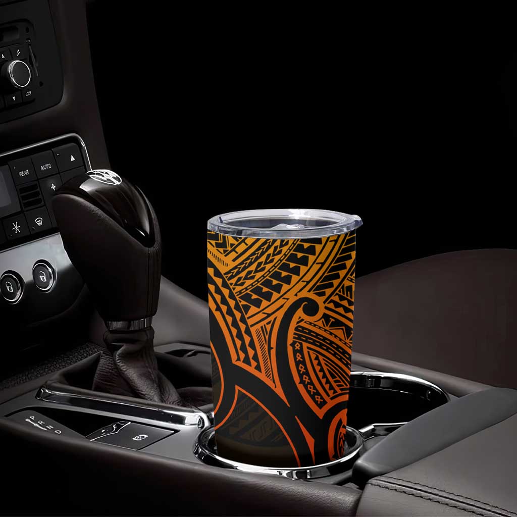 Personalised Aotearoa Papua Shell Tumbler Cup Gold Polynesian Pacific Tribal LT9 - Polynesian Pride
