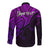 Custom Aotearoa Maori Koru Long Sleeve Button Shirt Polynesian Pacific Tribal - Purple LT9 - Polynesian Pride