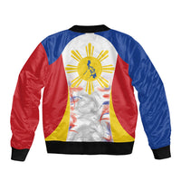 Philippines Flag Day Sleeve Zip Bomber Jacket Filipino Feather Pattern