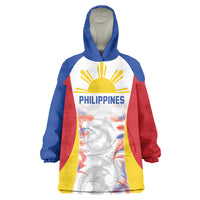 Philippines Flag Day Wearable Blanket Hoodie Filipino Feather Pattern