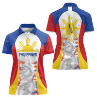 Philippines Flag Day Women Polo Shirt Filipino Feather Pattern LT9 - Polynesian Pride