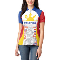Philippines Flag Day Women Polo Shirt Filipino Feather Pattern LT9 - Polynesian Pride