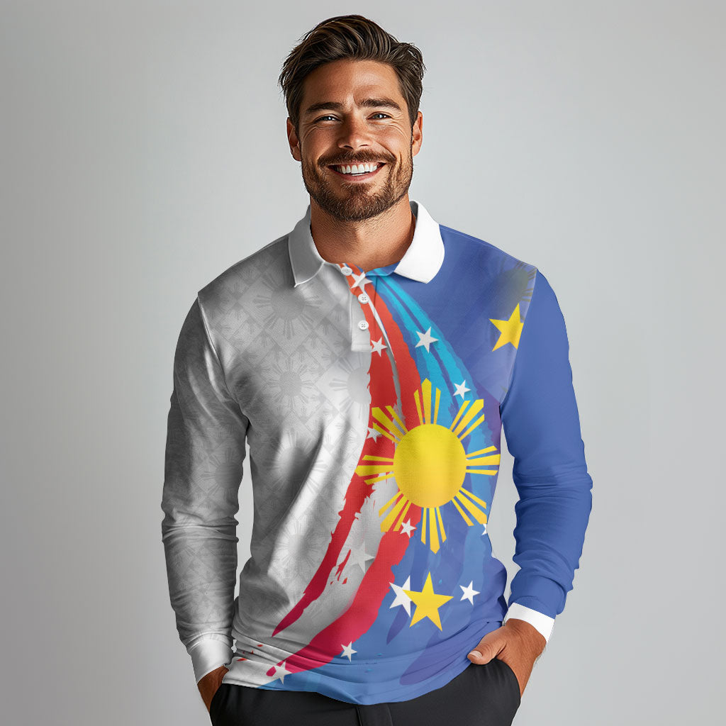 Philippines Flag Day Long Sleeve Polo Shirt Filipino Pride Shines Bright On Flag Day