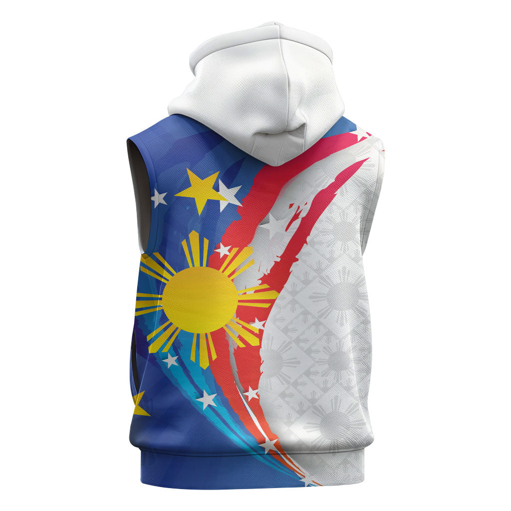 Philippines Flag Day Sleeveless Zip Hoodie Filipino Pride Shines Bright On Flag Day