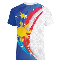 Philippines Flag Day Women V-Neck T-Shirt Filipino Pride Shines Bright On Flag Day LT9 - Polynesian Pride