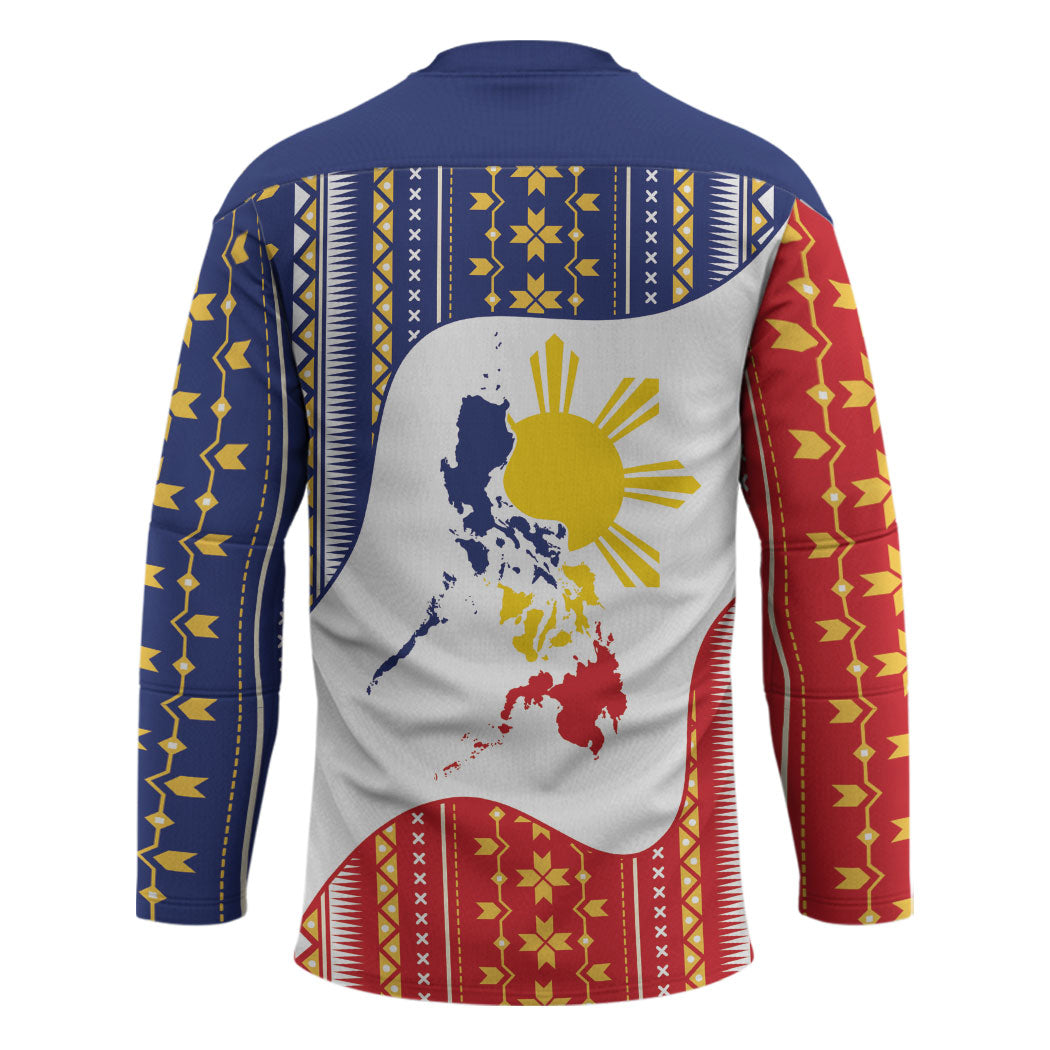 Philippines Flag Day Hockey Jersey Filipino Traditional Igorot Tribal Pattern