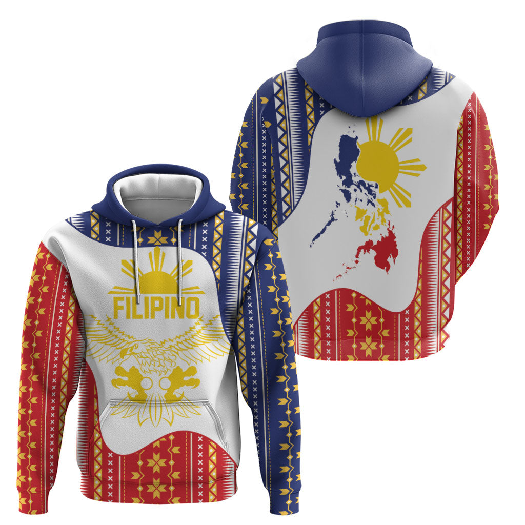 Philippines Flag Day Hoodie Filipino Traditional Igorot Tribal Pattern