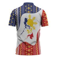 Philippines Flag Day Zipper Polo Shirt Filipino Traditional Igorot Tribal Pattern