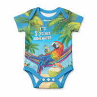 5 Oclock Somewhere Baby Onesie Hawaii Parrots Cocktail Summer Beach Vibe