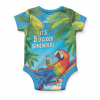 5 Oclock Somewhere Baby Onesie Hawaii Parrots Cocktail Summer Beach Vibe