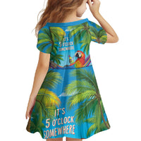 5 Oclock Somewhere Family Matching Long Sleeve Bodycon Dress and Hawaiian Shirt Hawaii Parrots Cocktail Summer Beach Vibe LT9 - Polynesian Pride