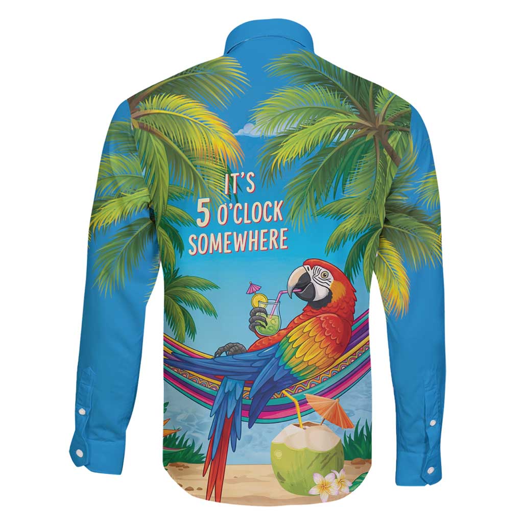 5 Oclock Somewhere Family Matching Off Shoulder Maxi Dress and Hawaiian Shirt Hawaii Parrots Cocktail Summer Beach Vibe LT9 - Polynesian Pride