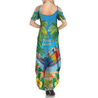 5 Oclock Somewhere Family Matching Summer Maxi Dress and Hawaiian Shirt Hawaii Parrots Cocktail Summer Beach Vibe LT9 - Polynesian Pride