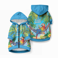 5 Oclock Somewhere Pet Hoodie Hawaii Parrots Cocktail Summer Beach Vibe