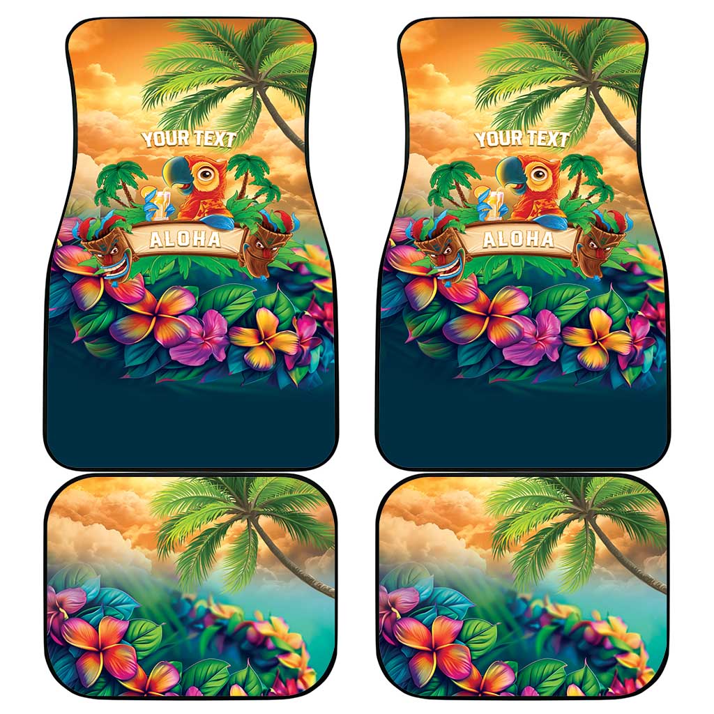 5 Oclock Somewhere Personalized Car Mats Hawaii Parrots Plumeria Summer Vibe LT9 - Polynesian Pride