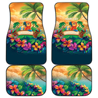5 Oclock Somewhere Personalized Car Mats Hawaii Parrots Plumeria Summer Vibe LT9 - Polynesian Pride