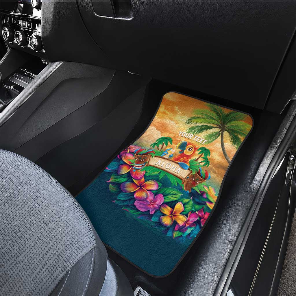 5 Oclock Somewhere Personalized Car Mats Hawaii Parrots Plumeria Summer Vibe LT9 - Polynesian Pride