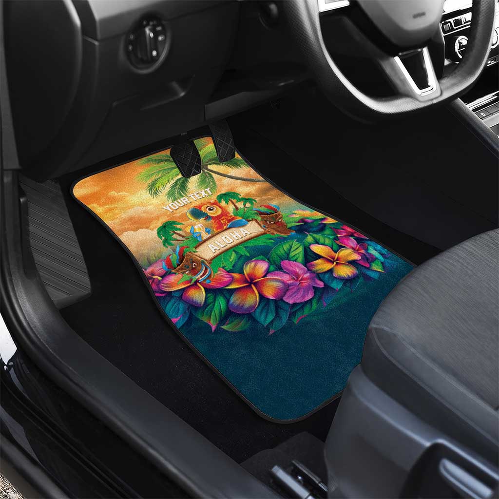 5 Oclock Somewhere Personalized Car Mats Hawaii Parrots Plumeria Summer Vibe LT9 - Polynesian Pride