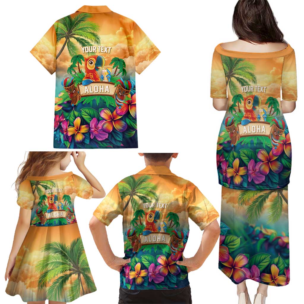 5 Oclock Somewhere Personalized Family Matching Puletasi and Hawaiian Shirt Hawaii Parrots Plumeria Summer Vibe LT9 - Polynesian Pride