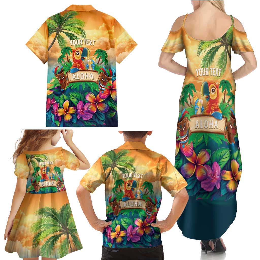 5 Oclock Somewhere Personalized Family Matching Summer Maxi Dress and Hawaiian Shirt Hawaii Parrots Plumeria Summer Vibe LT9 - Polynesian Pride