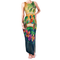 5 Oclock Somewhere Personalized Family Matching Tank Maxi Dress and Hawaiian Shirt Hawaii Parrots Plumeria Summer Vibe LT9 Mom's Dress Yellow - Polynesian Pride