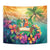 5 Oclock Somewhere Personalized Tapestry Hawaii Parrots Plumeria Summer Vibe - Polynesian Pride