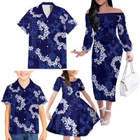 Mokihana Maile and Ilima Leis Family Matching Off The Shoulder Long Sleeve Dress and Hawaiian Shirt Uliuli Hawaiian Tapa Quilt Pattern LT9 - Polynesian Pride