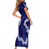 Mokihana Maile and Ilima Leis Family Matching Short Sleeve Bodycon Dress and Hawaiian Shirt Uliuli Hawaiian Tapa Quilt Pattern LT9 - Polynesian Pride