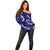 Mokihana Maile and Ilima Leis Off Shoulder Sweater Uliuli Hawaiian Tapa Quilt Pattern - Polynesian Pride