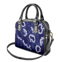 Mokihana Maile and Ilima Leis Shoulder Handbag Uliuli Hawaiian Tapa Quilt Pattern - Polynesian Pride