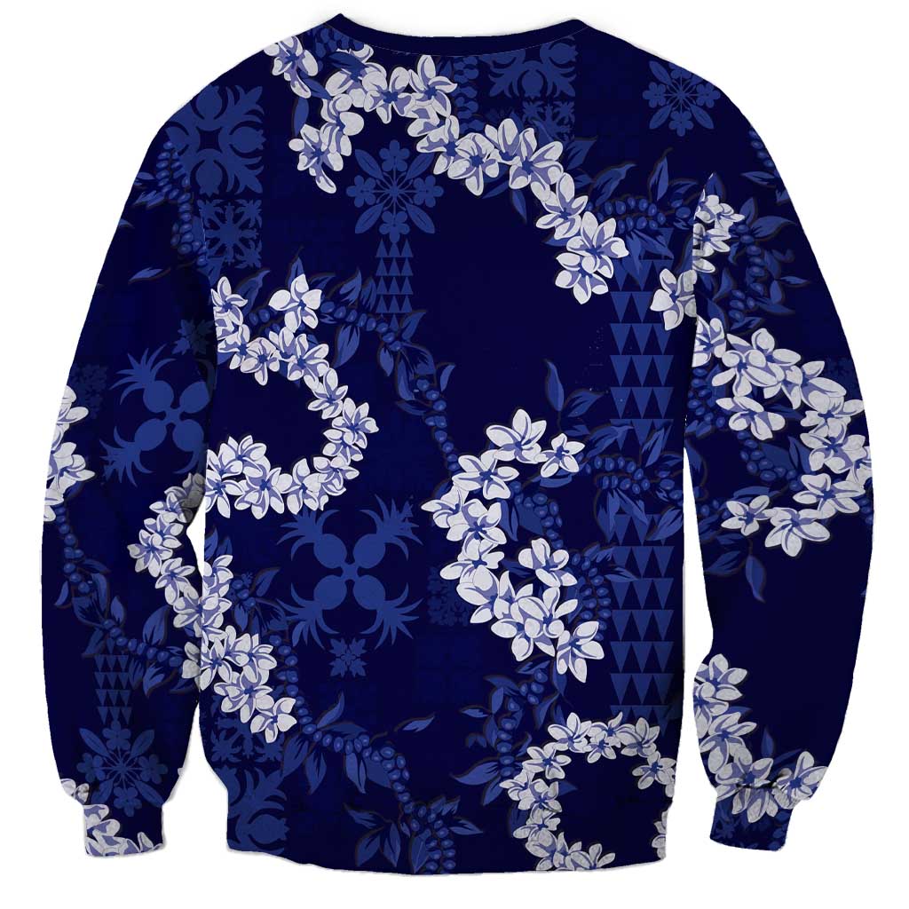 Mokihana Maile and Ilima Leis Sweatshirt Uliuli Hawaiian Tapa Quilt Pattern LT9 - Polynesian Pride