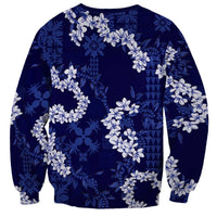 Mokihana Maile and Ilima Leis Sweatshirt Uliuli Hawaiian Tapa Quilt Pattern LT9 - Polynesian Pride