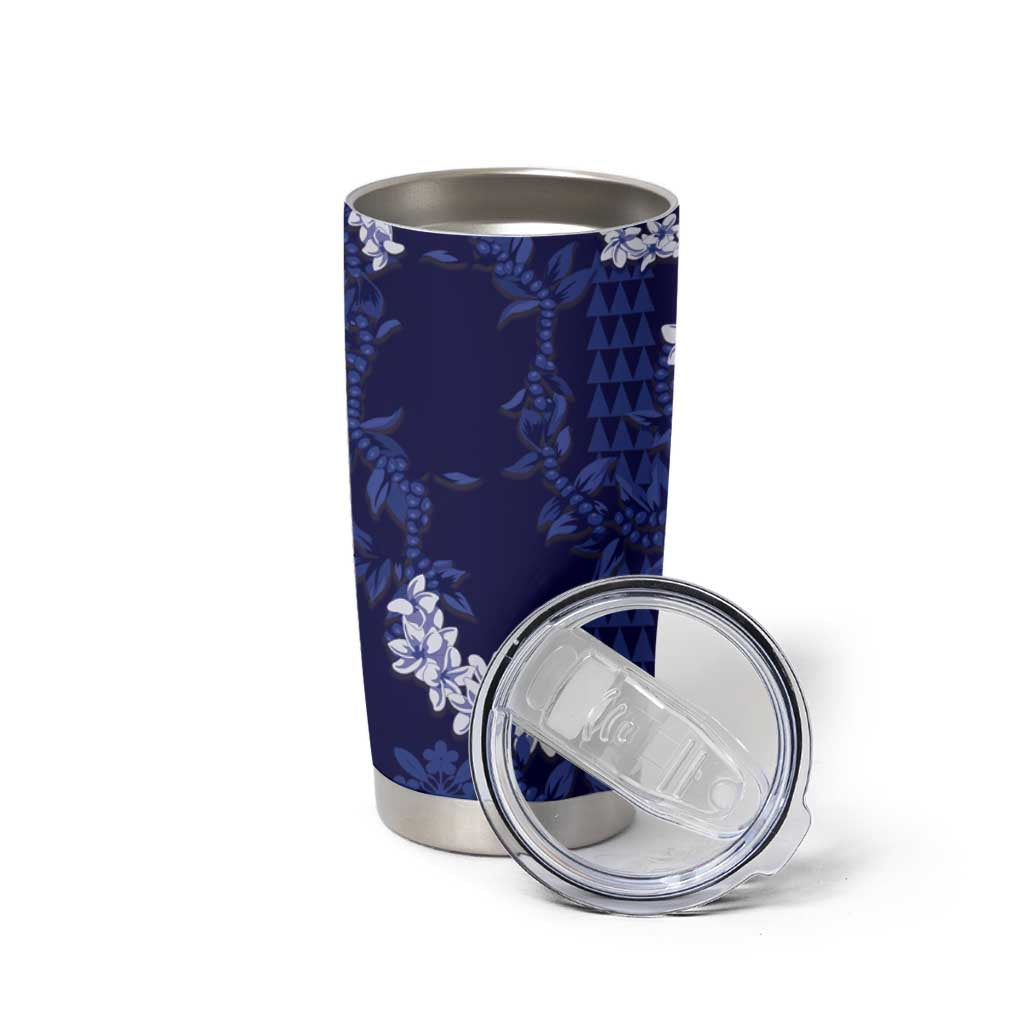 Mokihana Maile and Ilima Leis Tumbler Cup Uliuli Hawaiian Tapa Quilt Pattern - Polynesian Pride