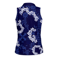 Mokihana Maile and Ilima Leis Women Sleeveless Polo Shirt Uliuli Hawaiian Tapa Quilt Pattern LT9 - Polynesian Pride