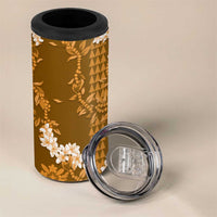 Mokihana Maile and Ilima Leis 4 in 1 Can Cooler Tumbler Alani Hawaiian Tapa Quilt Pattern LT9 - Polynesian Pride