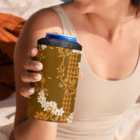 Mokihana Maile and Ilima Leis 4 in 1 Can Cooler Tumbler Alani Hawaiian Tapa Quilt Pattern LT9 - Polynesian Pride