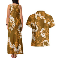Mokihana Maile and Ilima Leis Couples Matching Tank Maxi Dress and Hawaiian Shirt Alani Hawaiian Tapa Quilt Pattern LT9 - Polynesian Pride