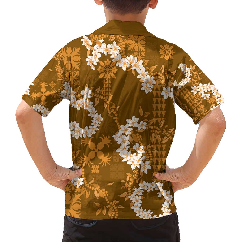Mokihana Maile and Ilima Leis Family Matching Summer Maxi Dress and Hawaiian Shirt Alani Hawaiian Tapa Quilt Pattern LT9 - Polynesian Pride