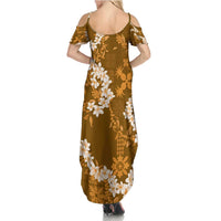 Mokihana Maile and Ilima Leis Family Matching Summer Maxi Dress and Hawaiian Shirt Alani Hawaiian Tapa Quilt Pattern LT9 - Polynesian Pride