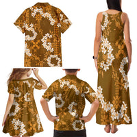 Mokihana Maile and Ilima Leis Family Matching Tank Maxi Dress and Hawaiian Shirt Alani Hawaiian Tapa Quilt Pattern LT9 - Polynesian Pride