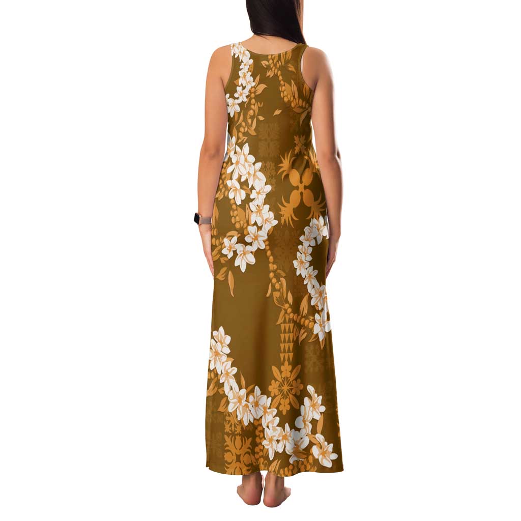 Mokihana Maile and Ilima Leis Family Matching Tank Maxi Dress and Hawaiian Shirt Alani Hawaiian Tapa Quilt Pattern LT9 - Polynesian Pride
