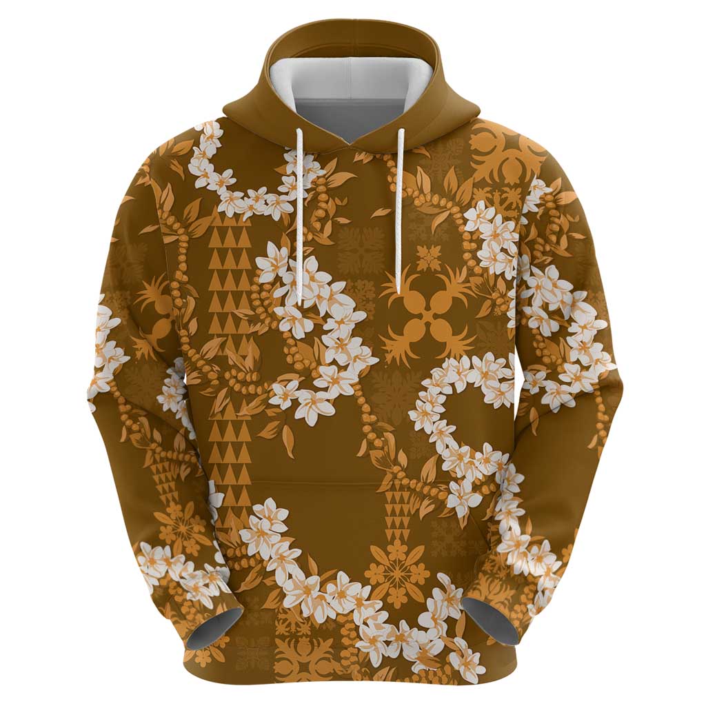 Mokihana Maile and Ilima Leis Hoodie Alani Hawaiian Tapa Quilt Pattern - Polynesian Pride