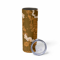 Mokihana Maile and Ilima Leis Skinny Tumbler Alani Hawaiian Tapa Quilt Pattern LT9 - Polynesian Pride