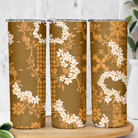 Mokihana Maile and Ilima Leis Skinny Tumbler Alani Hawaiian Tapa Quilt Pattern LT9 - Polynesian Pride