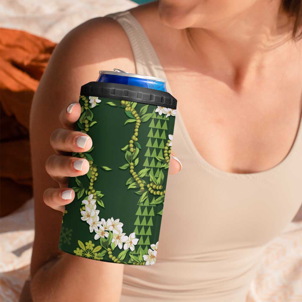 Mokihana Maile and Ilima Leis 4 in 1 Can Cooler Tumbler Omaʻomaʻo Hawaiian Tapa Quilt Pattern LT9 - Polynesian Pride