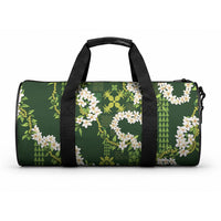 Mokihana Maile and Ilima Leis Duffle Bag Omaʻomaʻo Hawaiian Tapa Quilt Pattern LT9 One size Green - Polynesian Pride