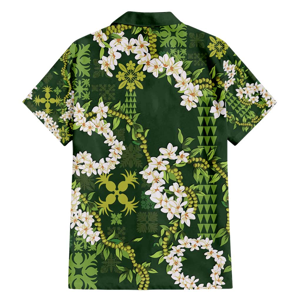 Mokihana Maile and Ilima Leis Family Matching Puletasi and Hawaiian Shirt Omaʻomaʻo Hawaiian Tapa Quilt Pattern LT9 - Polynesian Pride