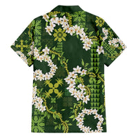 Mokihana Maile and Ilima Leis Family Matching Short Sleeve Bodycon Dress and Hawaiian Shirt Omaʻomaʻo Hawaiian Tapa Quilt Pattern LT9 - Polynesian Pride